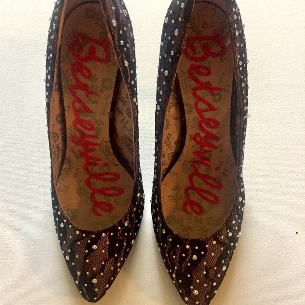 Betsy Johnson  lace heel.